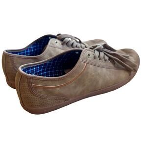 Ben Sherman Mens Size 12 Tan Faux Leather Lace Up Low Top Sneakers Casual